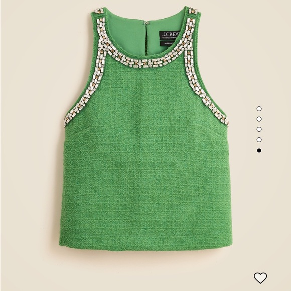 J. Crew Tops - J.crew collection Rhinestone Embellished Tweed Top nwt